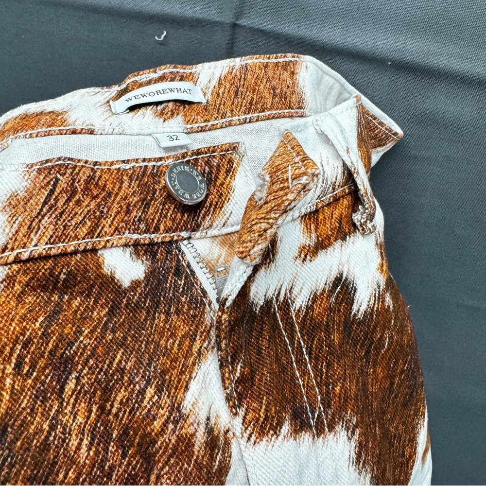 WeWoreWhat Jeans - Brown and White Cow Print - Picture 4 of 12